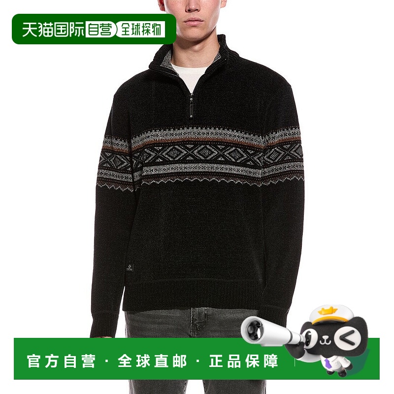 自营Point Zero Semi Fit 1/4-Zip Mock Neck Sweater - black 美