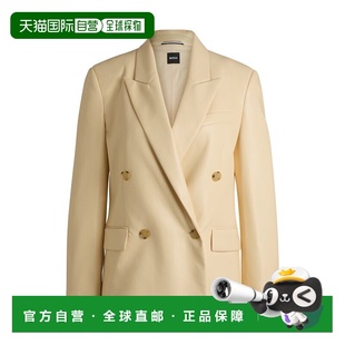 double breasted blazer 自营 faux fit leather bossRegular