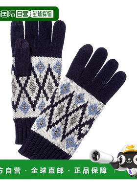 自营sofiacashmere Fairisle Lurex Wool & Cashmere-Blend Glove