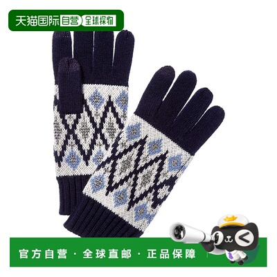 自营sofiacashmere Fairisle Lurex Wool & Cashmere-Blend Glove
