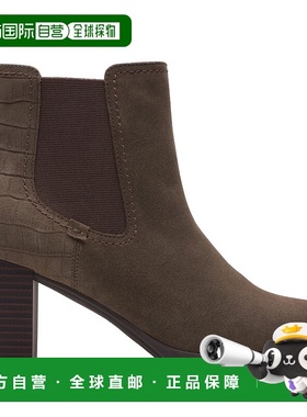 自营 Clarks Bayla Rose灰色绒面革-板岩绒面革短靴 直发美国奥莱