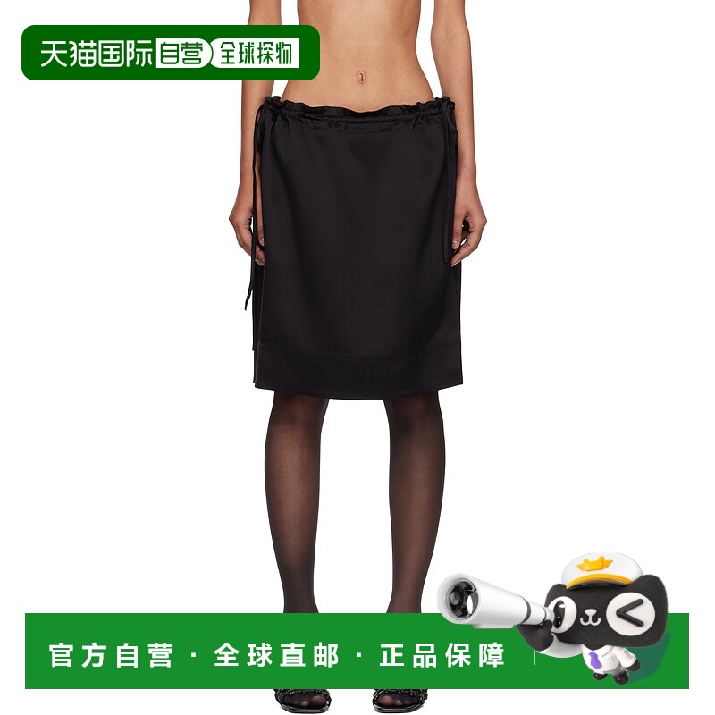 1h可退 香港直邮潮奢 TOTÊME 女士 黑色 Drawstring Satin 半身裙