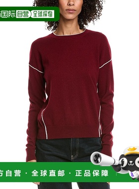 自营InCashmere Jersey Tipped Cashmere Sweater - red 美国奥莱