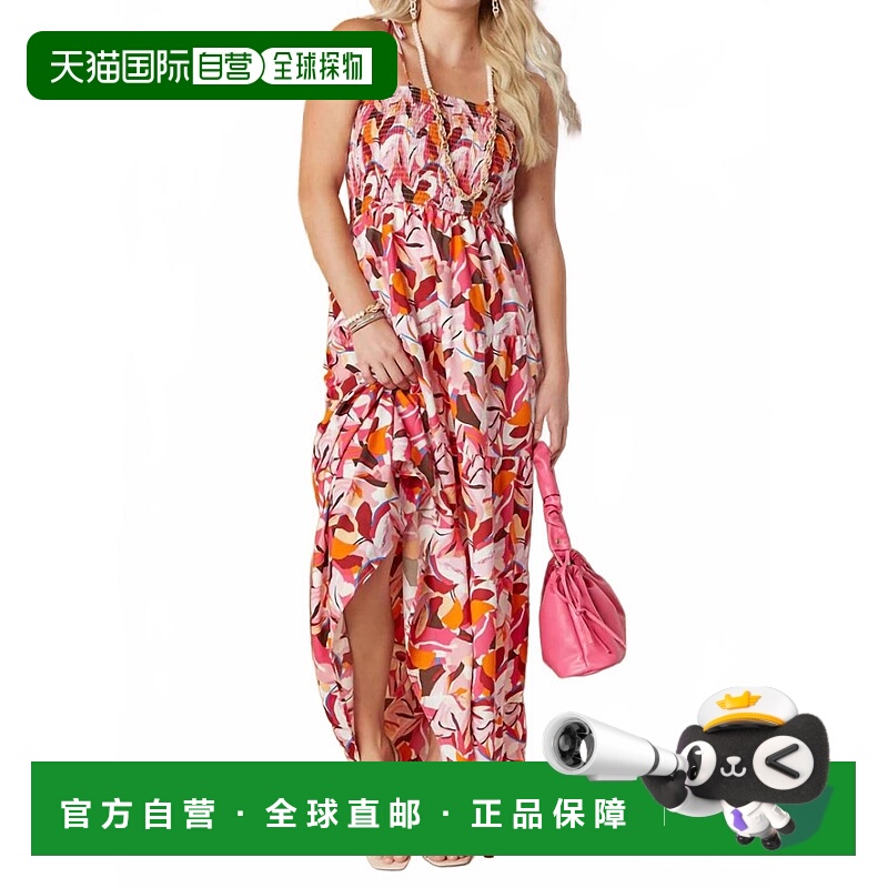 自营coco + carmenLily Cinched Maxi Dress In Pink 美国奥莱直