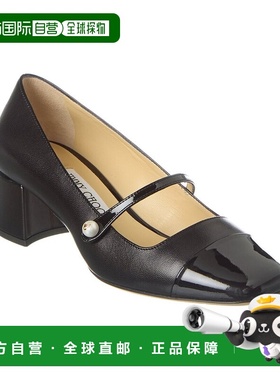 自营Jimmy Choo Elisa 45 Leather & Patent Pump - black 美国奥