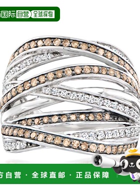 自营Ross-Simons Brown and White Diamond Highway Ring in Ster