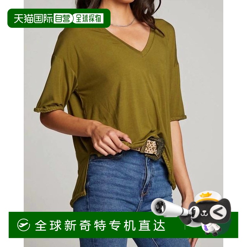 自营 chaser苔藓编织镶边针织T恤 美国奥莱直发
