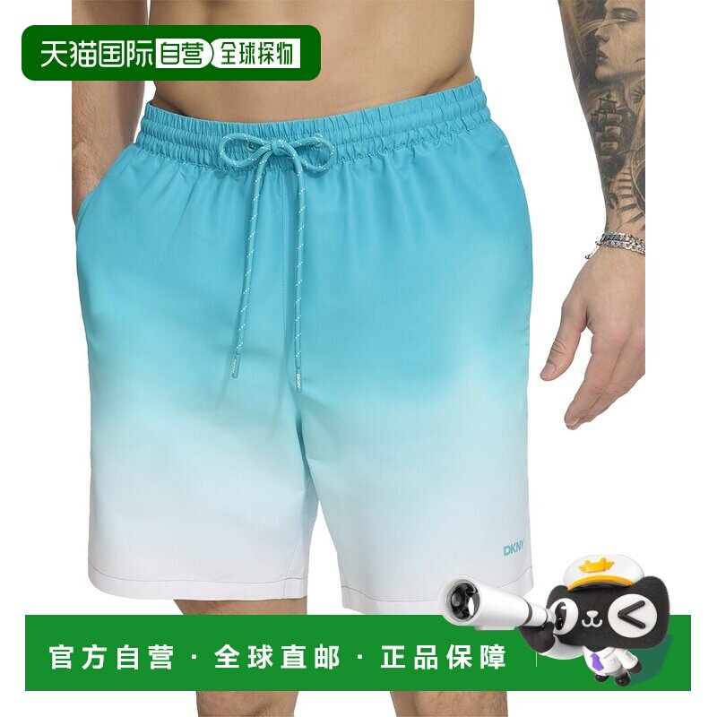 自营DKNY Core Volley Swim Trunk - blue 美国奥莱直发短裤泳裤