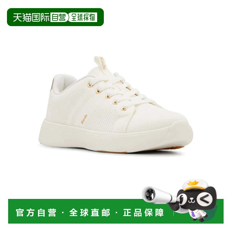 自营Keds bliss运动鞋女5m白鹭金色系带休闲鞋HAWK1839-白色 美国