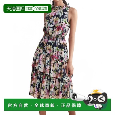 自营joseph ribkoffFloral Halter Dress In Midnight - midnight