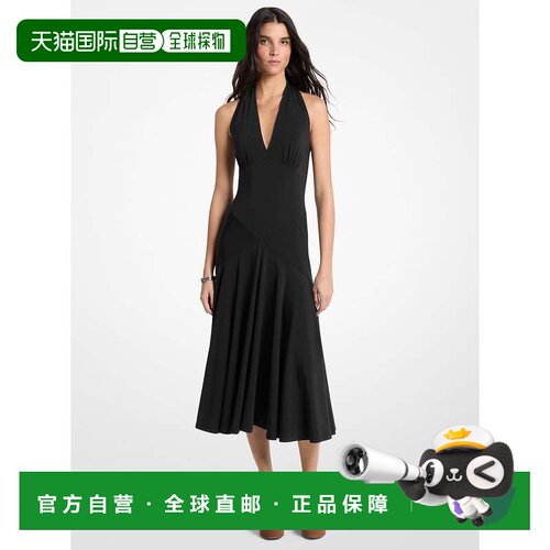 自营michael korsStretch Matte Jersey Halter Midi Dress - bla