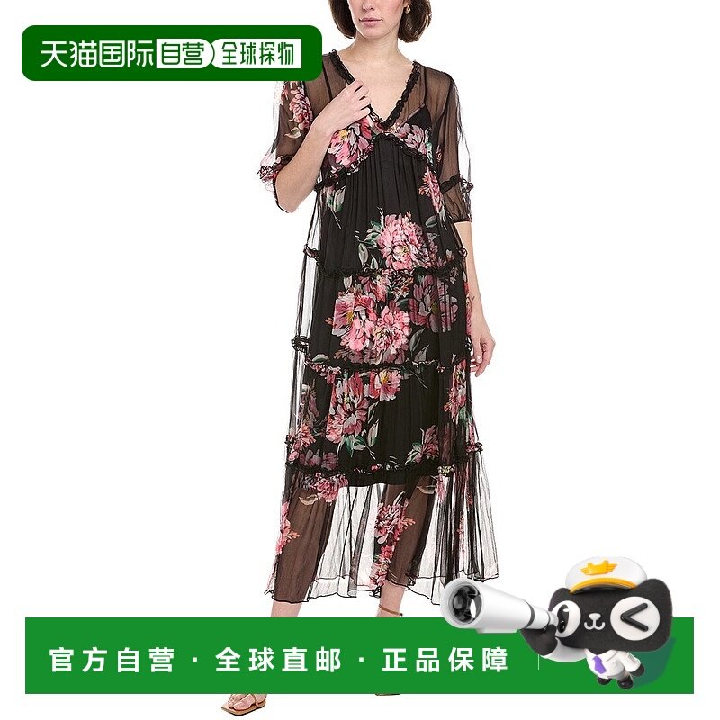 自营 Johnny Was Petite Lizzy 荷叶边长连衣裙 - 多色 美国奥莱