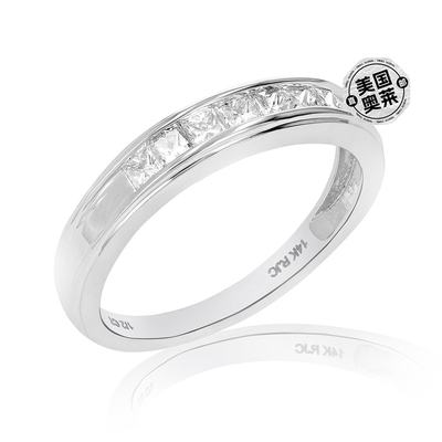 vir jewels1/2 cttw 女士钻石结婚戒指，14K 白金公主方形钻石结