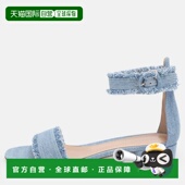Rossi Flat Blue Denim 自营Gianvito Strap Washed Ankle Sandal