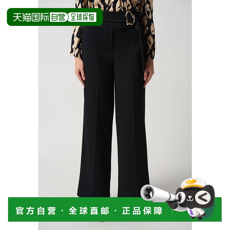 自营 joseph ribkoffScuba Crepe Wide-Leg Pants In Black - bla