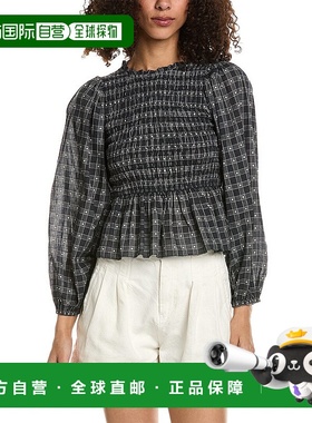 自营 the great.THE GREAT The Contessa 亚麻混纺上衣 - 蓝色 美