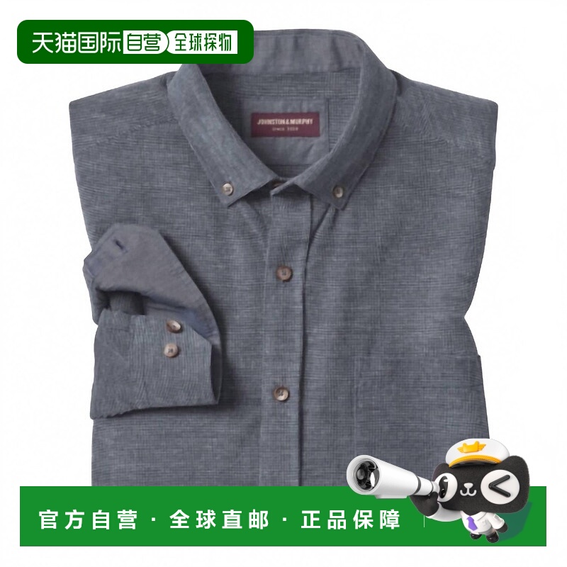 自营johnston & murphyMen's Corduroy Long Sleeve Shirt In Nav