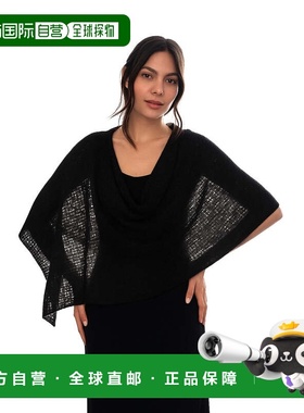 自营in2Cashmere Pointelle Poncho - black 美国奥莱直发
