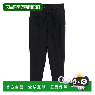 自营 eleventy海军蓝亚麻长裤-黑色 美国奥莱直发裤子休闲裤