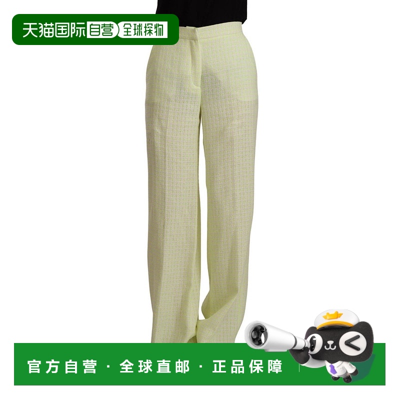 自营 MSGM 高腰直筒时尚女式长裤 - 黄色 美国奥莱直发裤子