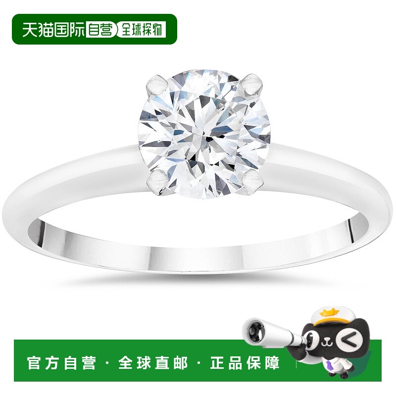 自营 pompeii31/2 克拉实验室制造钻石单石订婚戒指 14k 白金 - 1