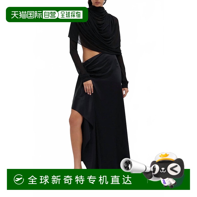 自营 christopher esberCusco Silk Elongated Drape Skirt In Bl