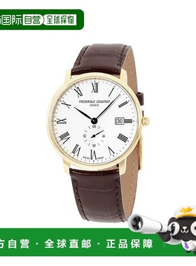 自营 Frederique Constant Slim Line皮革男士手表-棕色 美国奥莱