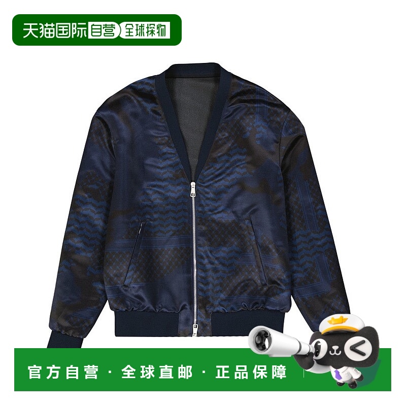 自营neil barrettBlue Bomber Jacket With Ribbed Cuffs - black