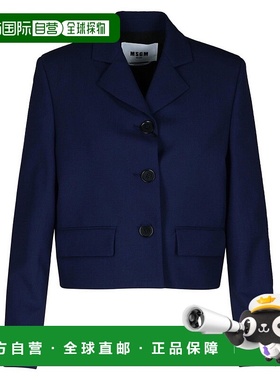 自营 msgm海军蓝纯羊毛运动夹克-蓝色 美国奥莱直发