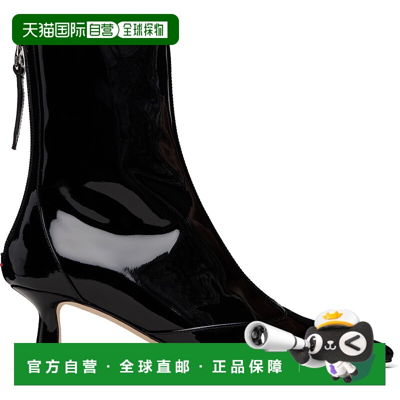 1h可退 香港直邮潮奢 aeyde 女士 黑色 Sila Patent Leather 踝靴