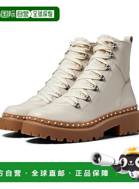 自营 Steve Madden Rainier女式骨皮革拉链圆头脚踝靴JOBB691-白