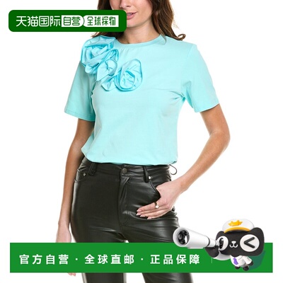 自营Gracia Floral Applique T-Shirt - blue 美国奥莱直发