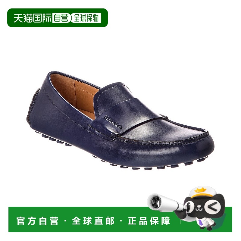 自营salvatore ferragamo菲拉格慕Giulito皮革乐福鞋-蓝色 美国奥