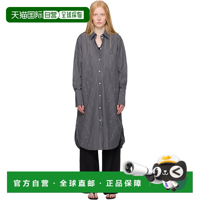 1h可退 香港直邮潮奢 TOTÊME 女士 黑色 & 白色条纹连衣裙 253WRD