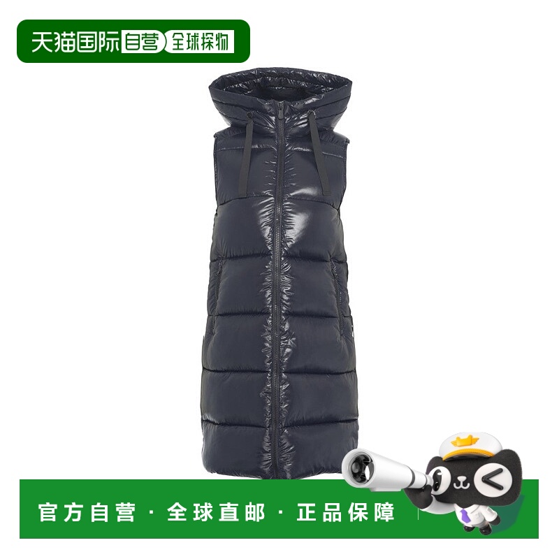 自营save the duck长袖绗缝背心，带防护罩和双拉链-黑色 美国奥