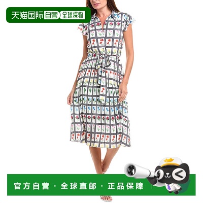 自营 T Tahari垂袖迷笛连衣裙-白色 美国奥莱直发