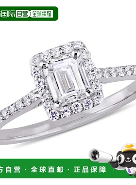 自营Mimi & Max 3/4ct TW Emerald Round-Cut Diamond Halo Ring