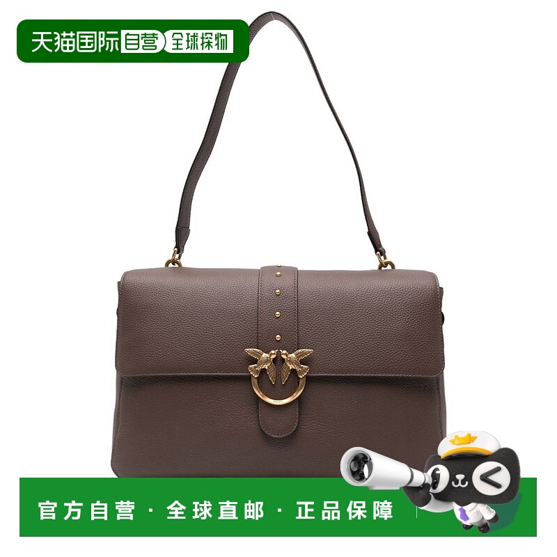 自营pinkoStructured Shoulder Bag With Gold-Tone Metal Clasp