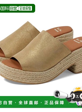 自营Toni Pons Andrea Sandal Platinum Leather Slip On Block H