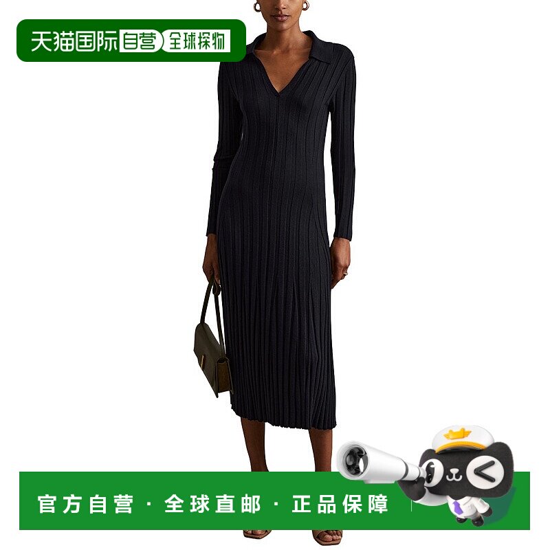 自营Reiss Winnie Wool-Blend Dress - Navy 连衣裙美国直发奥莱