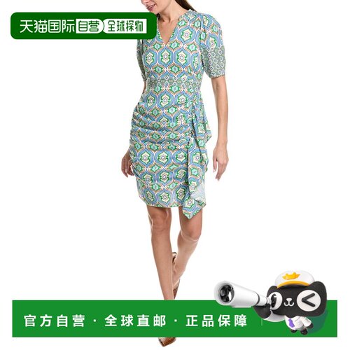 自营 Hale Bob褶皱迷笛裙-蓝色 美国奥莱直发连衣裙