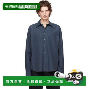 香港直邮潮奢 海军蓝条纹衬衫 J.W. 男士 SH0370 Anderson 1h可退