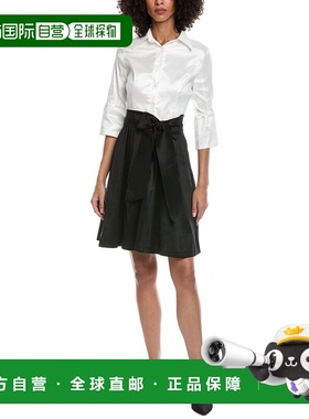 自营Rene Ruiz Color Block Shirtdress - black 美国奥莱直发