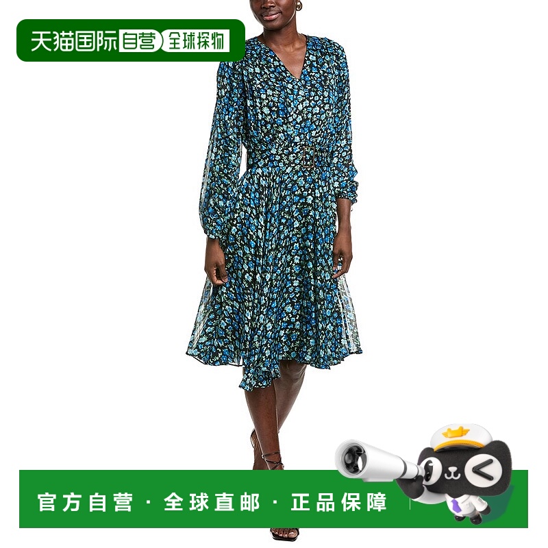 自营 Elie Tahari The Annika Midi Dress - blue 美国奥莱直发