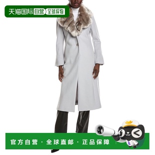 Wool Feminine Blend Coat 美国奥莱直发 自营Via grey Spiga