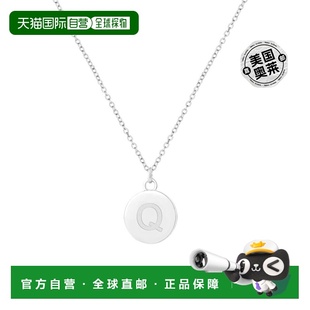 savvy cie jewelsRHOD. 纯银圆形字母吊坠带链 - 字母 q 【美国奥