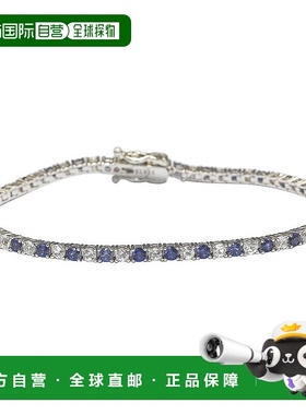 自营 Suzy Levian 纯银圆形切割蓝宝石网球手链 - 蓝色 美国奥莱