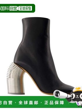 自营off-whiteSilver Spring 踝靴 - 灰白色 - 皮革 - 黑色/银色