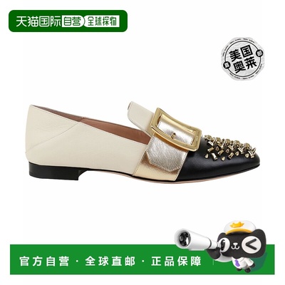 自营 Bally Janelle 女式 6225475 黑色皮革铆钉拖鞋 - 多色 美国