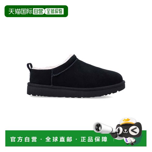 自营ugg短款麂皮踝靴，毛绒羊羔皮衬里-黑色 美国奥莱直发